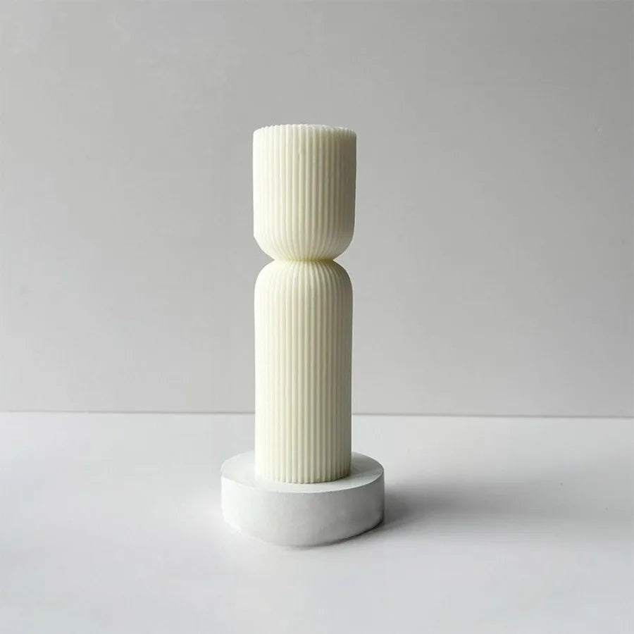 Nordic Minimalist Ribbed Cylinder Pillar Scented Candle Soy Wax Aromatherapy Candle Home Decor
