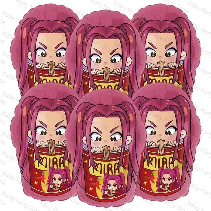 KPop Demon Hunter Theme 18-inch Cartoon Anime Foil Balloon Set for Baby Shower Supplies Kids Birthday Party Decorations Gifts