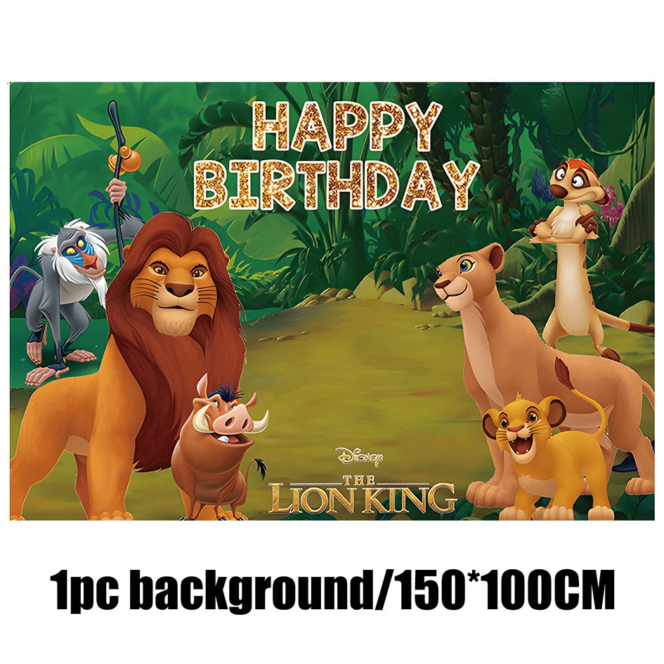 Disney The Lion King Birthday Party Decoration New Plates Cups Napinks Tablecloth King Lion Birthday Balloon Party Favor Balloon