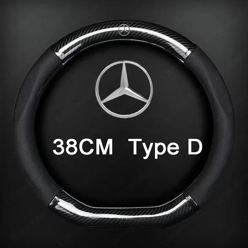 Car Steering Wheel Cover Car Decoration Accessories For Mercedes Benz AMG W203 W206 W220 W205 W211 W212 W201 W210 W108 GLA GLK