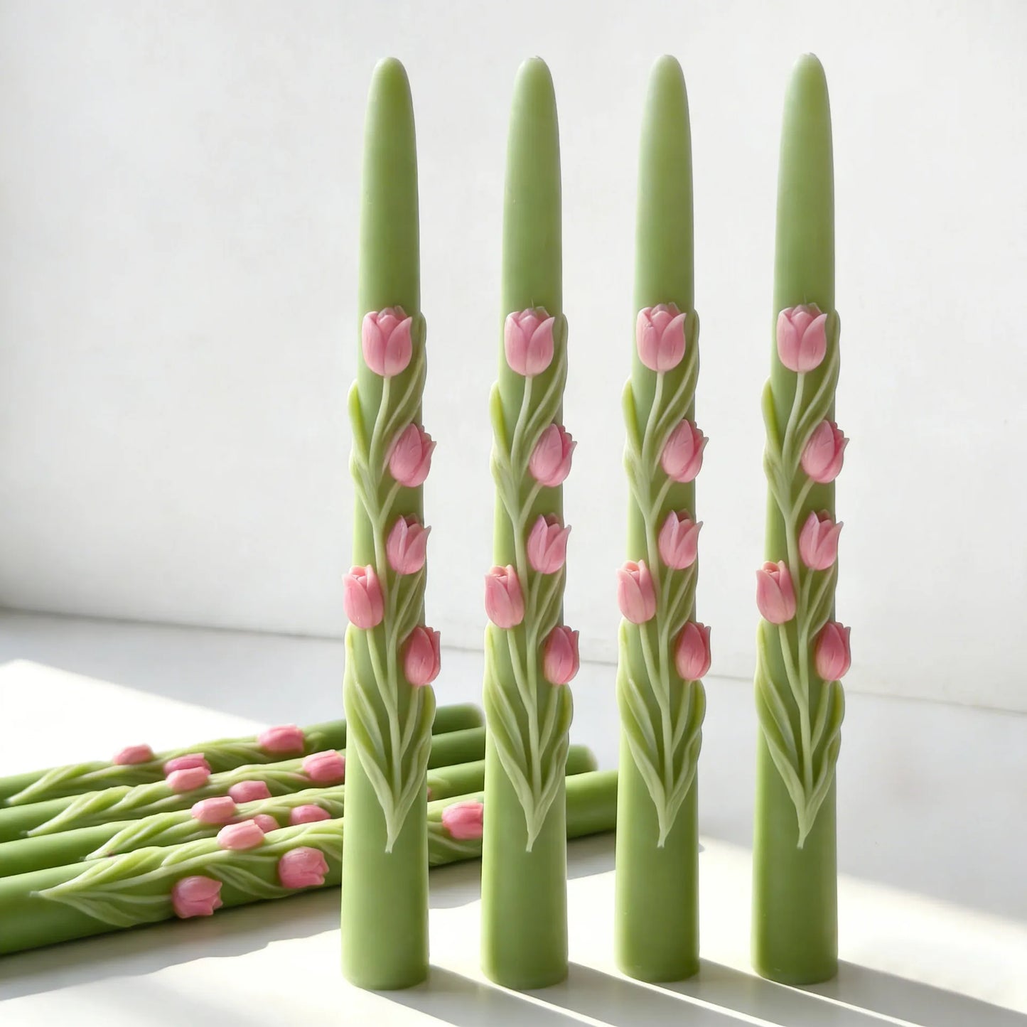 3D Long Stem Phalaenopsis Orchid Floral Relief Candle Silicone Mold DIY for Plaster Wax Resin Candle Holder Home Decor Gift