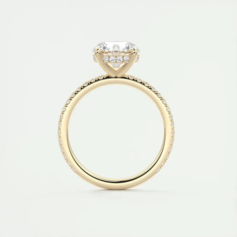 Classic 925 Sterling Sliver Engagement Wedding Promise Ring 8mm 2 Carat Round D-E Moissanite Finger Rings for Women Fine Jewelry