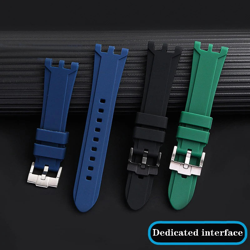 Rubber Watch Band For Versace V-RACE DUAL Series Strap Silicone Watch Accessories 24mm Waterproof Belt Notch Special Concave