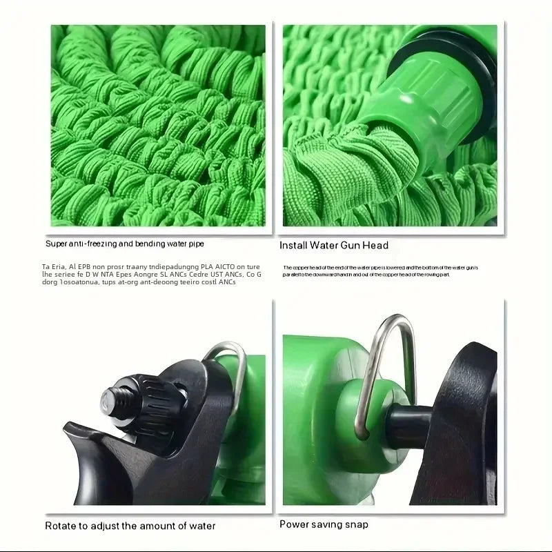 25FT-200FT Expandable Magic Hose Lightweight Design Durable Materials 7 Water Spraying Functions Gun Home Garden Watering Tools