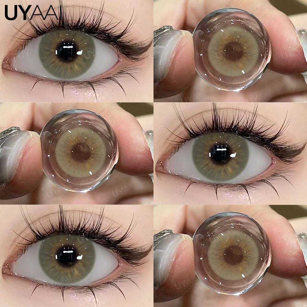 UYAAI Contact Lenses Color Contact Makeup Colored Pupils Black Natural Pupils Beauty 14.5mm Big Black Lenses Brown Contacts Lens