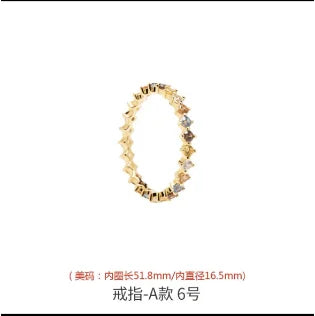 New 925 Sterling Silver Color Zircon Ring Simple Charm Personality Women Ring Birthday Party Gift for Friends Exquisite Jewelry