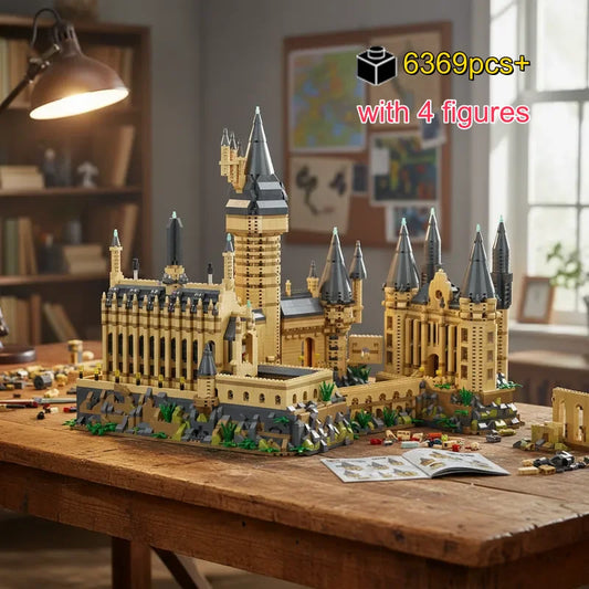 2025 MOC Magic Hogwarts Castle Micro Building Blocks Creative Architecture Scenery Model Kit Kids Christmas Birthday Gifts