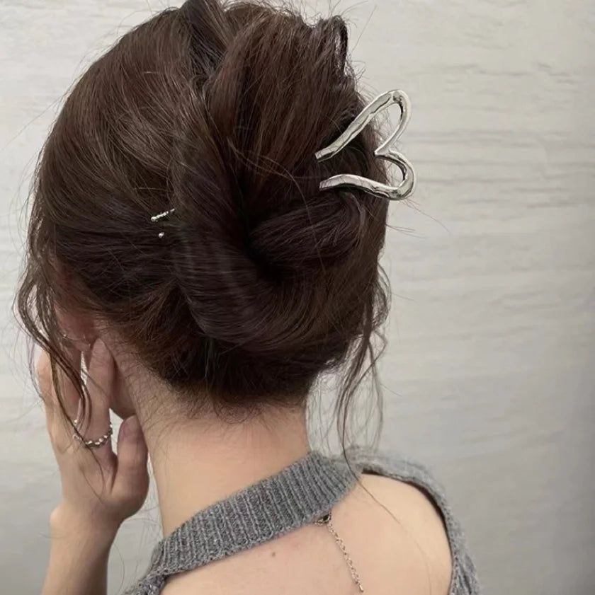 Vintage Metal U-Shaped Hair Fork Fashion Geometric Irregular Alloy Hairpin Clips Headwear Women Girls Simple Hair Sticks Gifts