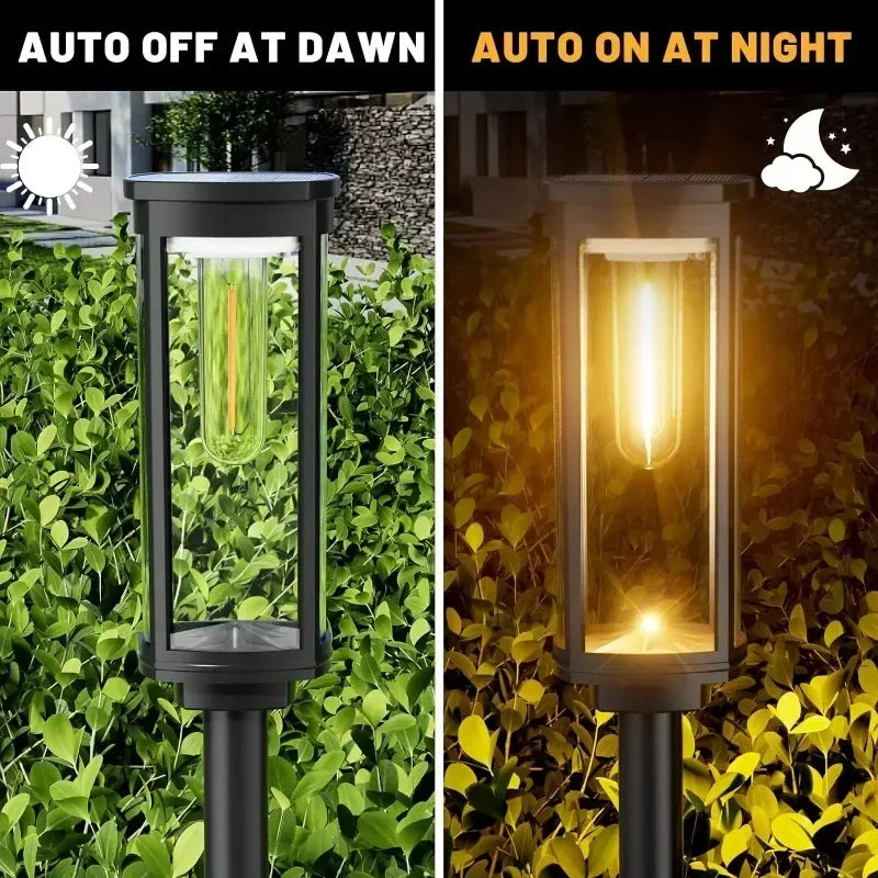 Waterproof LED Solar Lights for Garden Yard Driveway - Automatic Pathway Lighting Outdoor Landscape Lighting Auto On/Off at Dusk