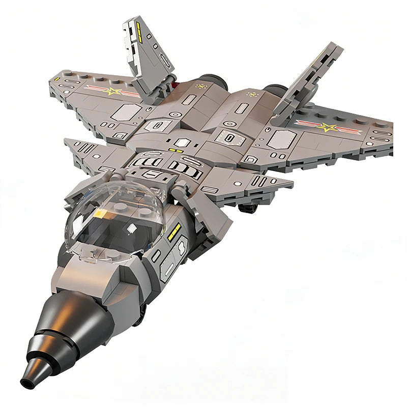 WW2 Military Building Blocks J20 Stealth Fighter Aircraft Model Bricks DIY Assembly Toy Kids Christmas Gift