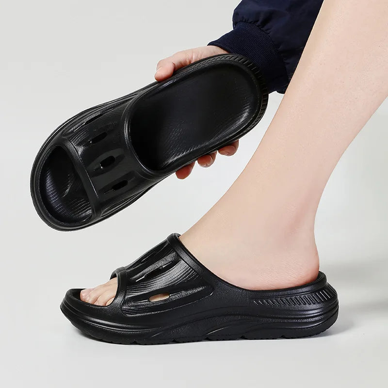 Men's Outdoor Sports Slippers Summer 2026 New Indoor Home Outdoor Wear Thick Bottom Anti-slip EVA Beach Shoes Casual Flat Heel