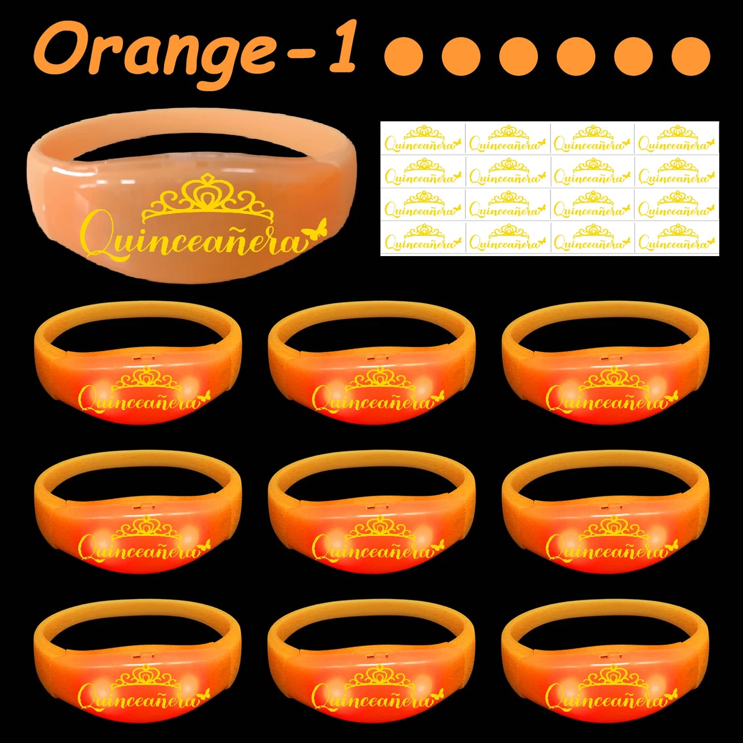 30-200Pcs Quinceanera Music & Sound Activated LED Bracelet Glow Recuerdos Para 15 Años XV Quinceañeras decorations Party Favors