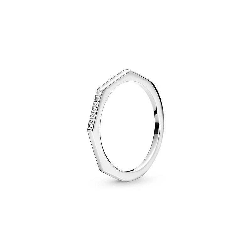 New White Series Original 925 Sterling Silver Women Finger Rings for Women Silver Daisy Mom heart Zirconia Stone Luxury Jewelry
