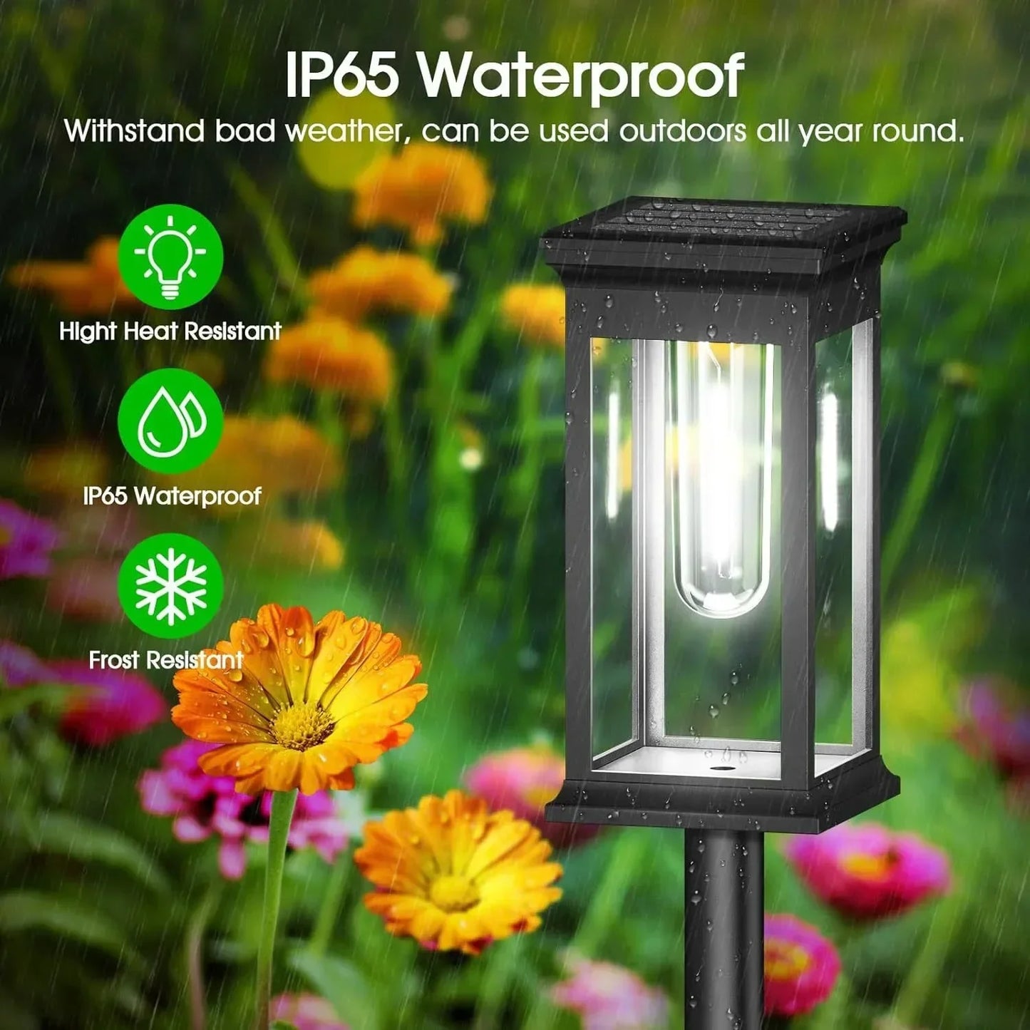 Waterproof LED Solar Lights for Garden Yard Driveway - Automatic Pathway Lighting Outdoor Landscape Lighting Auto On/Off at Dusk