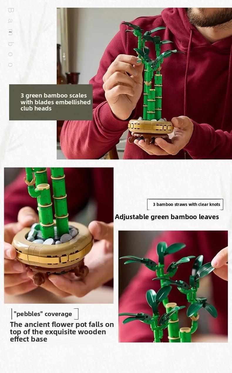 Creative Plum Blossom 10343 10369  Lucky Flower Building Blocks Orchid Chrysanthemum Bricks Toy Gift For Kids Adult 10344 10368