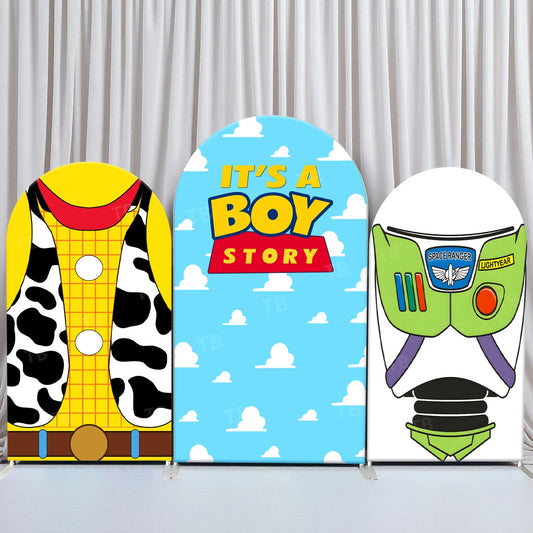 TB Disney Toy Story Arch Backdrop Cover for Kids Birthday Party Decor Baby Shower Photography Background Props Elastic Fabric