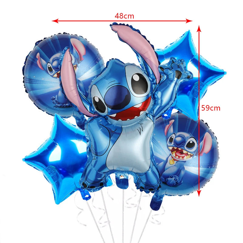 New Stitch Birthday Party Decoration Foil Latex Balloon With Pattern For Kids Event Supplies Disposable Tableware Plate Backdrop