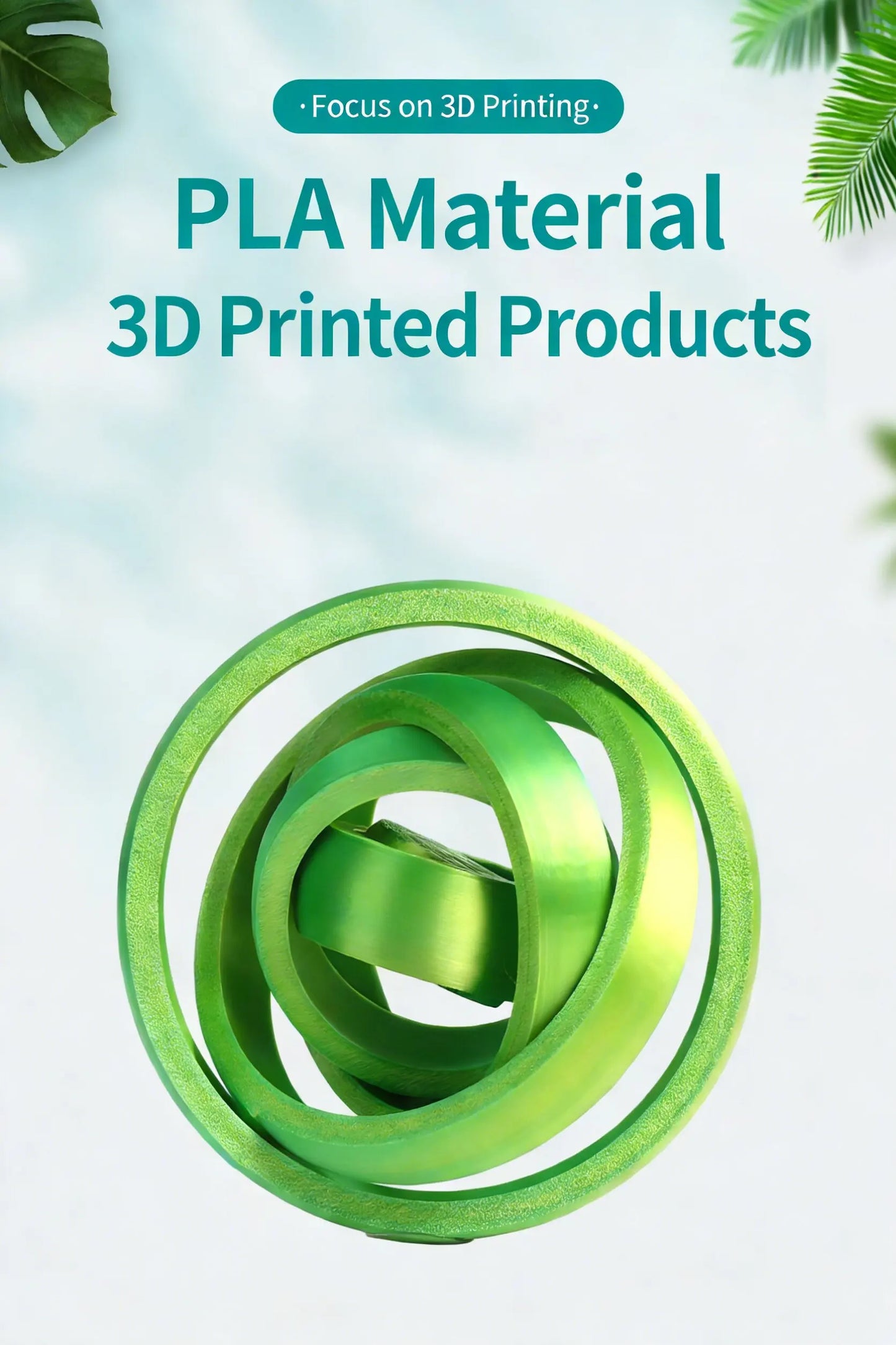 3D Printed 7-Ring Fidget Spinner Universal Gyro Gravity Rotating Anxiety Relief Office Decompression Sensory Toy for Party Gifts