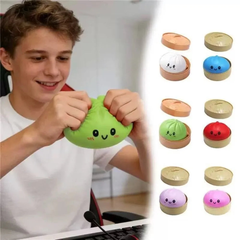 Realistic steamed bun Squeeze Sensory Toy Soft Stress Relief Decompression Toy for Home Office Desktop Decoration and Gift