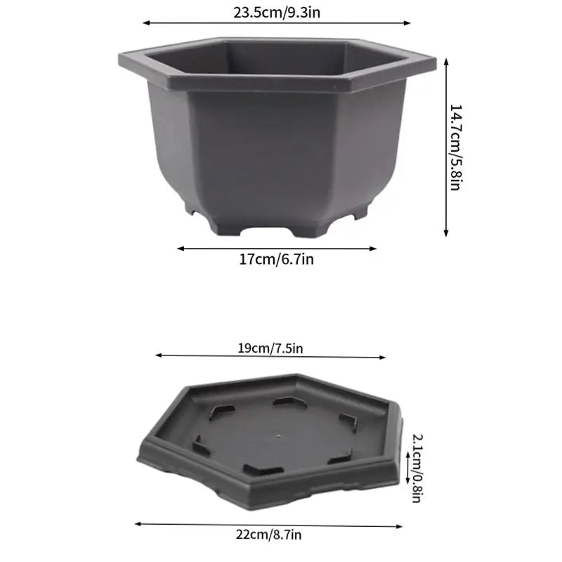 Rectangular Flowerpots Plastic Bonsai Plants Pot Square for Flower Balcony Garden Yard Landscape Bonsai Pot Trays Home Decor