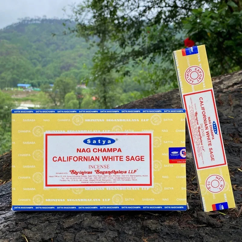 India Stick Incenses White Sage Sandalwood Natural Household Indoor Clean Air Indian Handmade Incense Sticks NAG Champa Satya