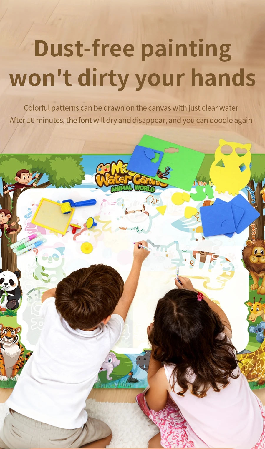 Magic Water Drawing Mat Extra Large Water Doodle Toy Set Painting Board Children Educational Toys Gift for Kids Multiple Size
