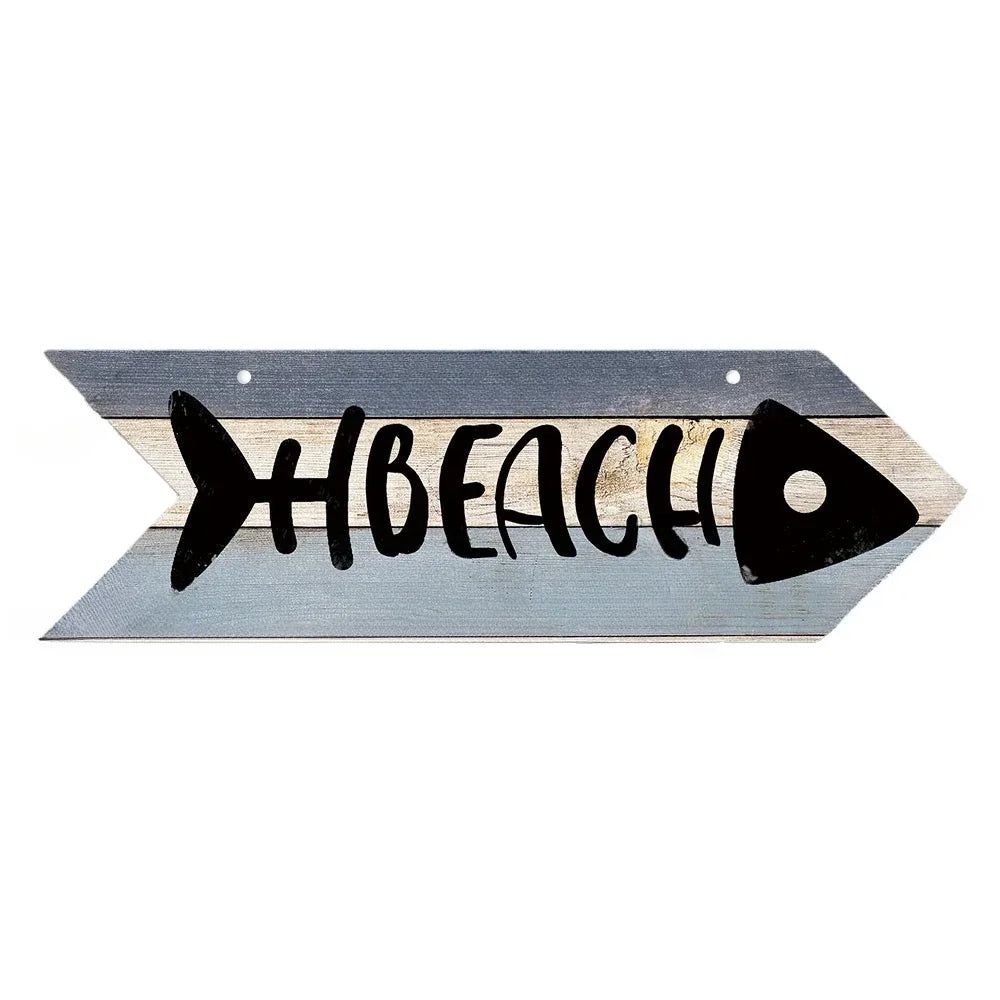 Beach Arrow Wooden Sign Beach Seaside Road Guide Wall Decoration Indicator Hanging Beach House  Wall Plaque Decor