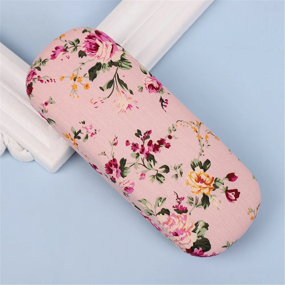 Retro Floral Glasses Case Flower Printed Cloth Reading Glasses Box Hard Eyewear Protector Women Optical Glasses Storage Case