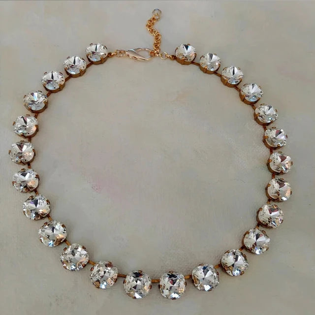 Luxury Shiny Crystal Claw Chain Necklace Multi-Color Optional Bohemian Exaggerated Clavicle Chain Big Bib Necklace Wholesale