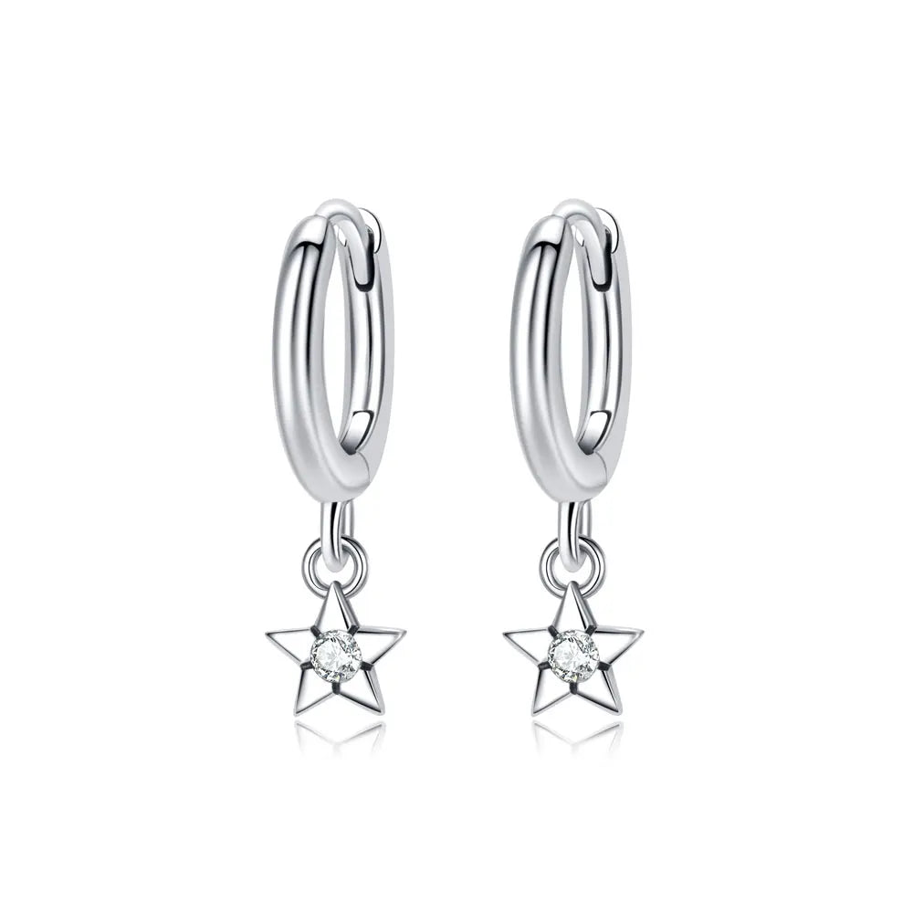 New 2025 Original 925 Sterling Silver Earrings For Women Piercing Hoop Love Heart Earings Rose Gold Wedding Gift Luxury Jewelry