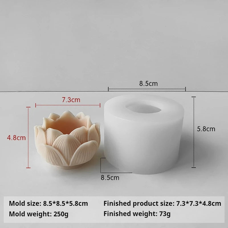 Creative Lotus Flower Buddha 3D Silicone Candle Soap Mold Home Decoration DIY Aromatherapy Gifts moldes de silicona silicone