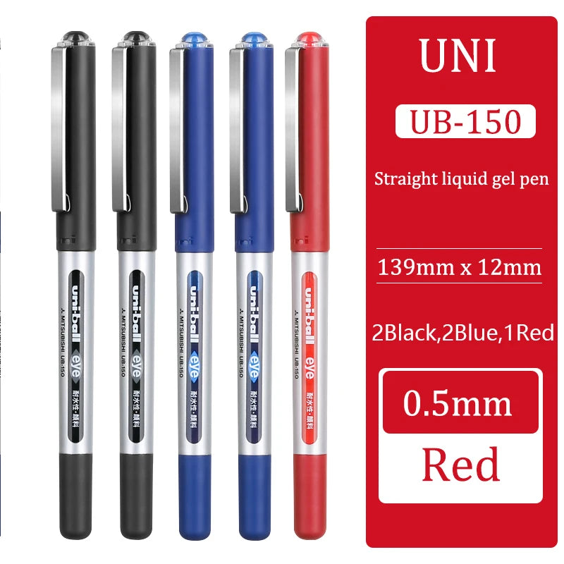 Japan uni-ball Gel Ink Pen, 0.38/0.5mm UB-150 Eye Micro Rollerball Pens, Large Capacity Water-based Signature Writing Stationery