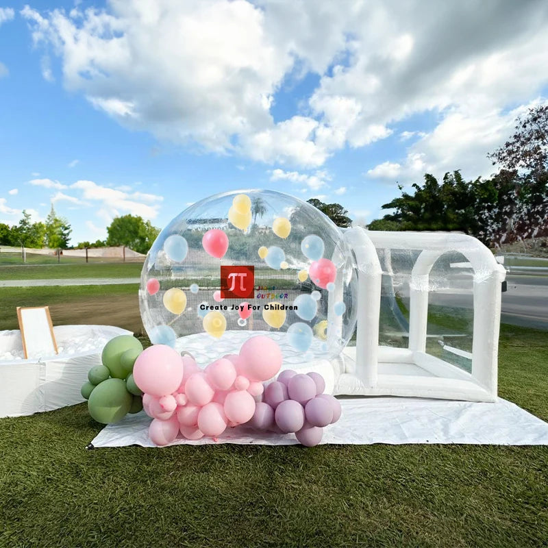 Inflatable Bouncy Bubble House Kids Play with Blower Balloon Transparent PVC Outdoor Dome Tent Bouncer for Chlidren Toys