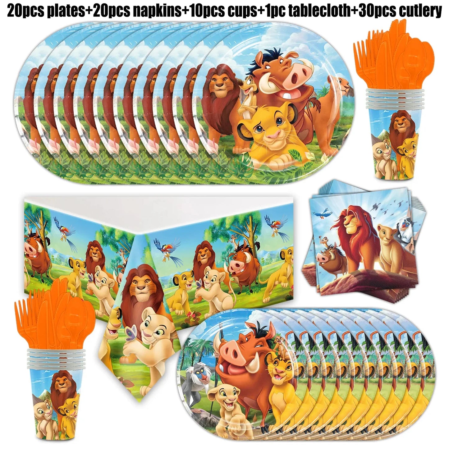 Disney The Lion King Birthday Party Decoration New Plates Cups Napinks Tablecloth King Lion Birthday Balloon Party Favor Balloon
