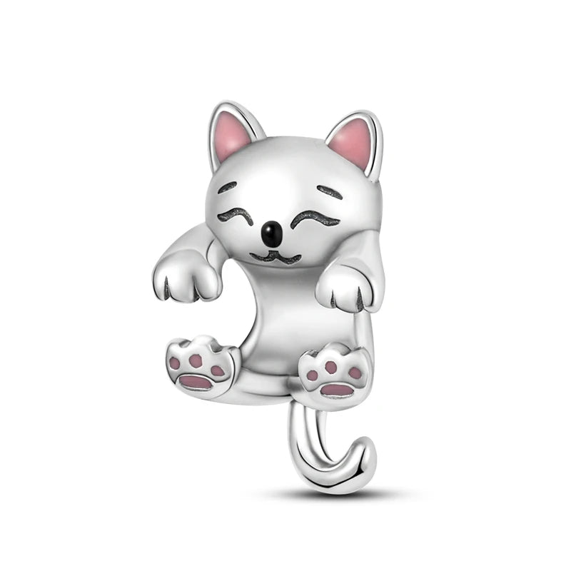 925 Sterling Silver Pink Series Charms Bow Tie Girl Cake Princess Beads Pendant Fit Original Bracelet DIY Jewelry Gift For Woman