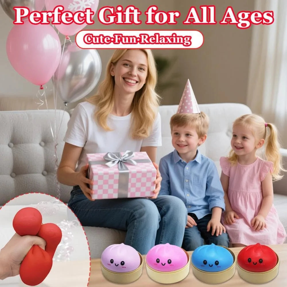 Realistic steamed bun Squeeze Sensory Toy Soft Stress Relief Decompression Toy for Home Office Desktop Decoration and Gift