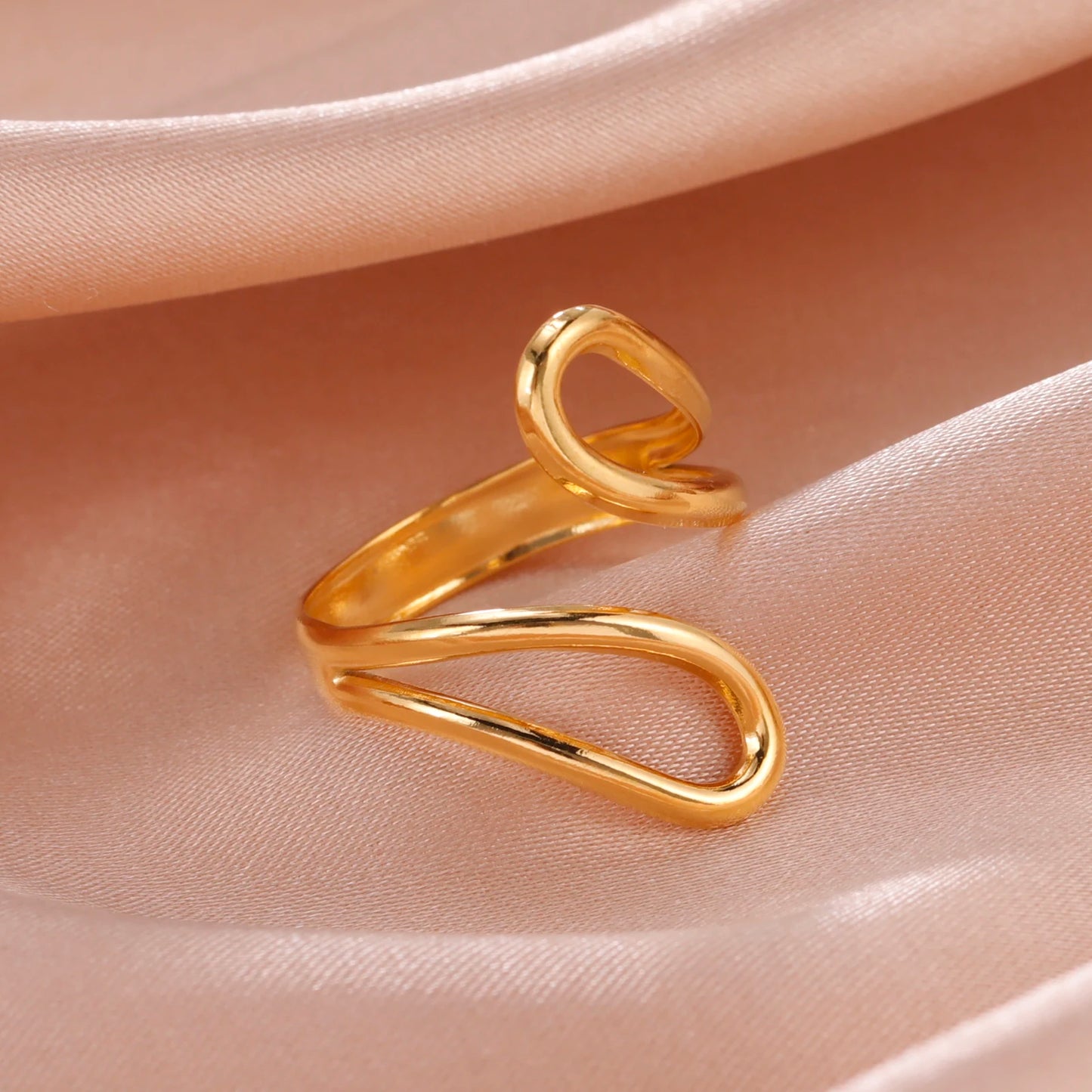 Skyrim Stainless Steel Women Rings Geometric Heart Aesthetic Adjustable Open Finger Ring Fashion Party Jewelry Gifts Wholesale