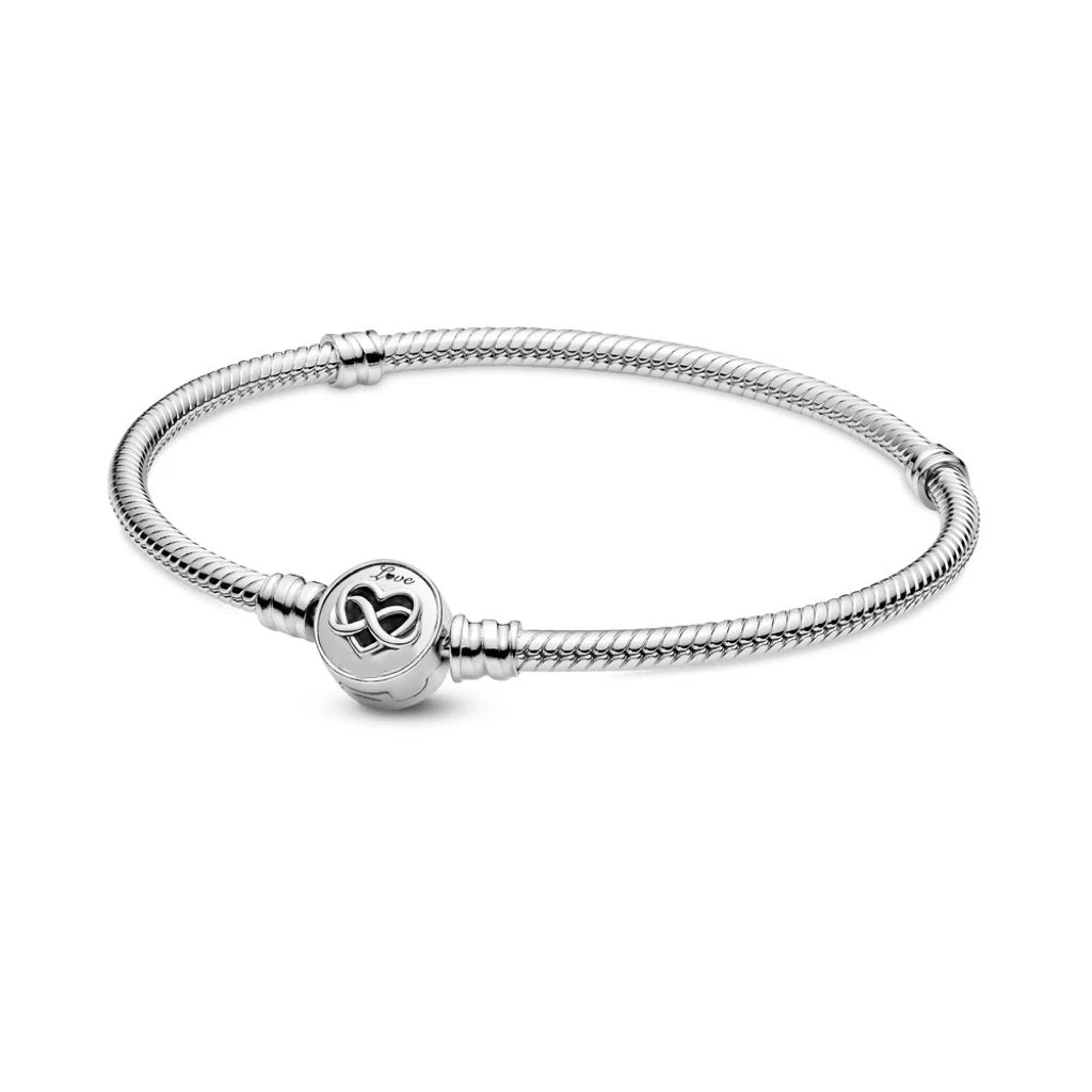 Original hot selling 925% sterling silver fashionable round heart snake bone bracelet for women DIY luxury jewelry gift making