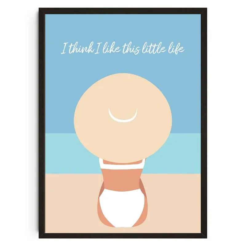 Seashells Meet Me At The Beach Poster Summer Sea Bikini Coastal Quotes Canvas Painting Trendy Wall Art Room Home Decor