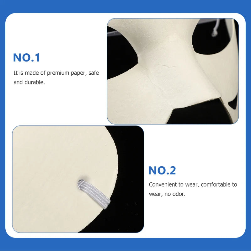 12/20/24 Pcs Halloween Mask DIY Paintable Blank Mask Paper Art Masks DIY Painting Masks For Masquerade Cosplay Party