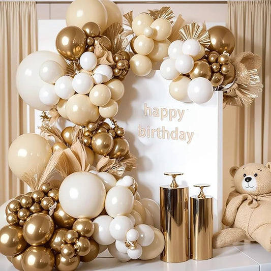 Nude White Sand Balloons Arch Kit Skin Gold Balloon Garland Kids Birthday Party Baby Shower Wedding Graduation Decoration Globos
