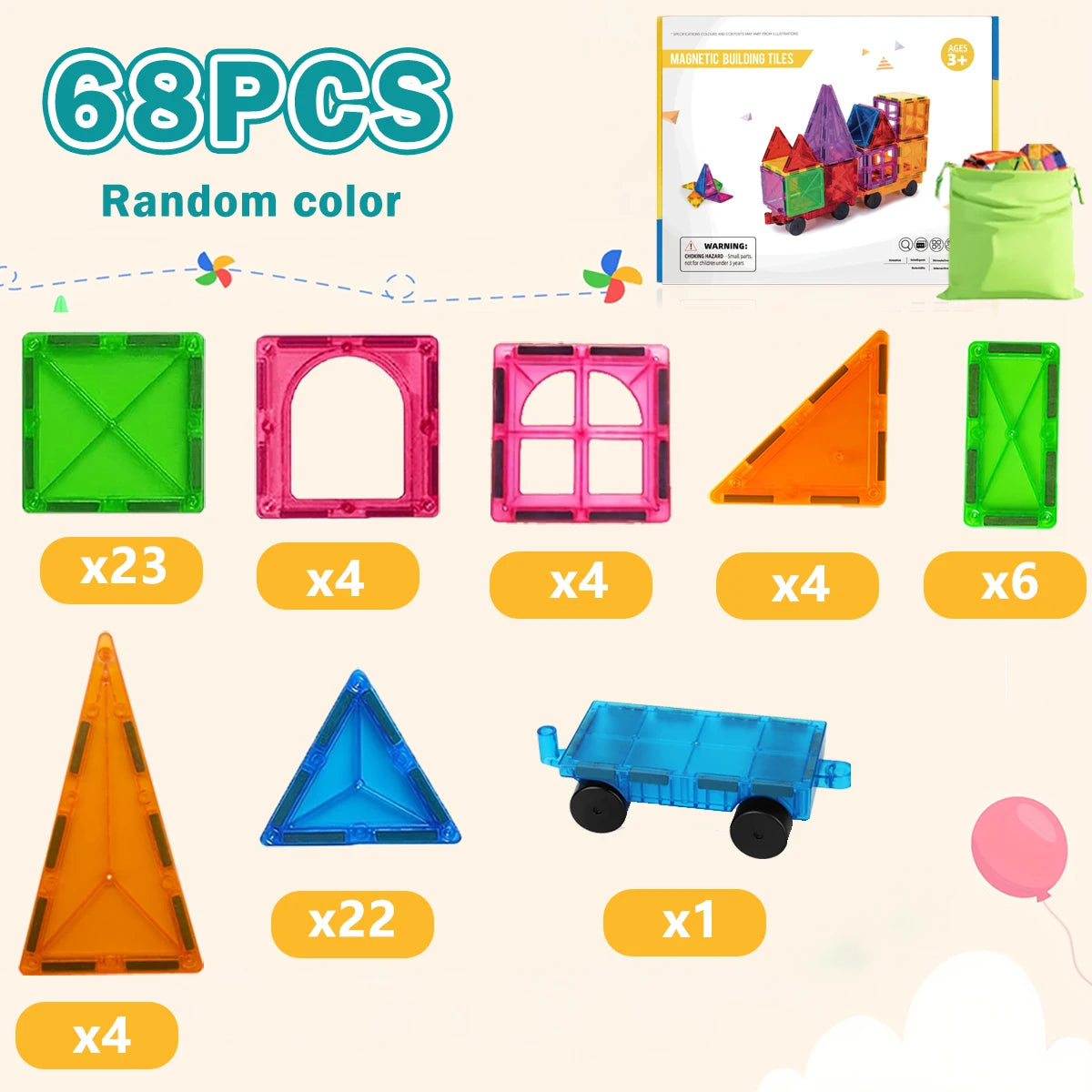 Magnetic Building Blocks Magnetic Force Plate Children's Toys, Creative Architect Toys, Handheld Children's Gifts