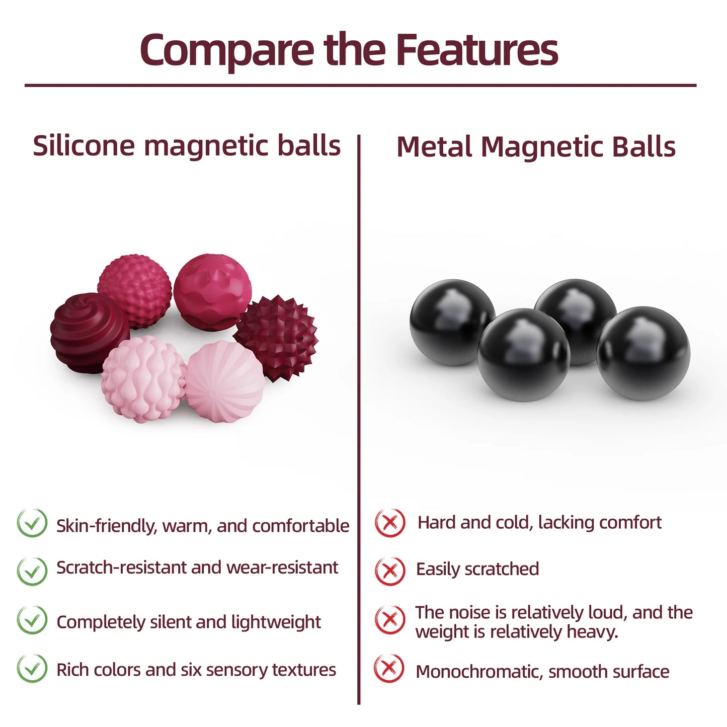 6/12 Pcs Magnetic Balls EDC Relief Toys Fidgeting Antistress Anxiety Sensory Toy Magnet Balls For Adult Kids Autism ADHD
