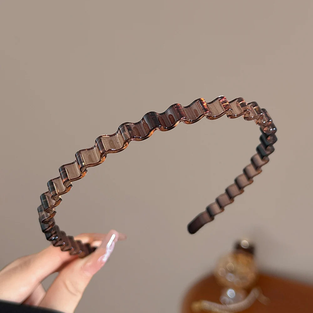 New Trendy Sunglasses Frame Shape Acrylic Hairbands For Women Toothed Headband Anti-slip Hair Hoop Fashion Hair Accessories