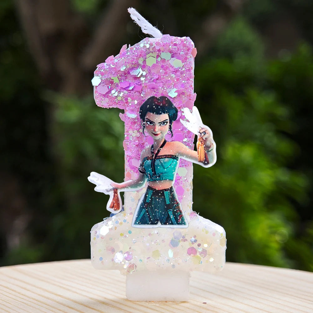 New Kpop Demon Hunters Theme Candle Number 0-9 Birthday Party Cake Decoration Cartoon Baby Shower Supplies Kids Gifts
