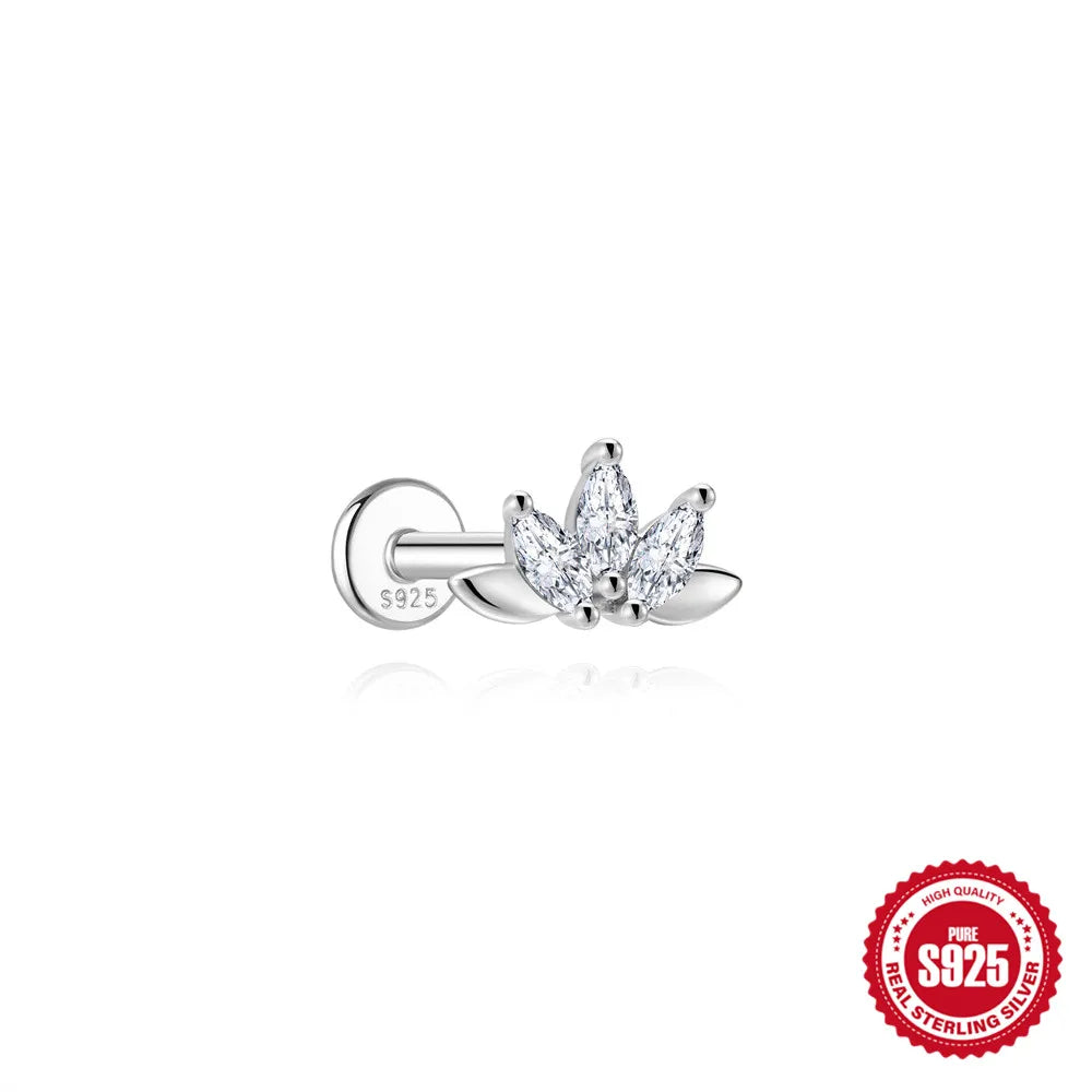 AIDE Certified Moissanite Earrings 925 Sterling Silver Piercing Woman Jewelry Water drops stars moon tassels flowers leaves Gift