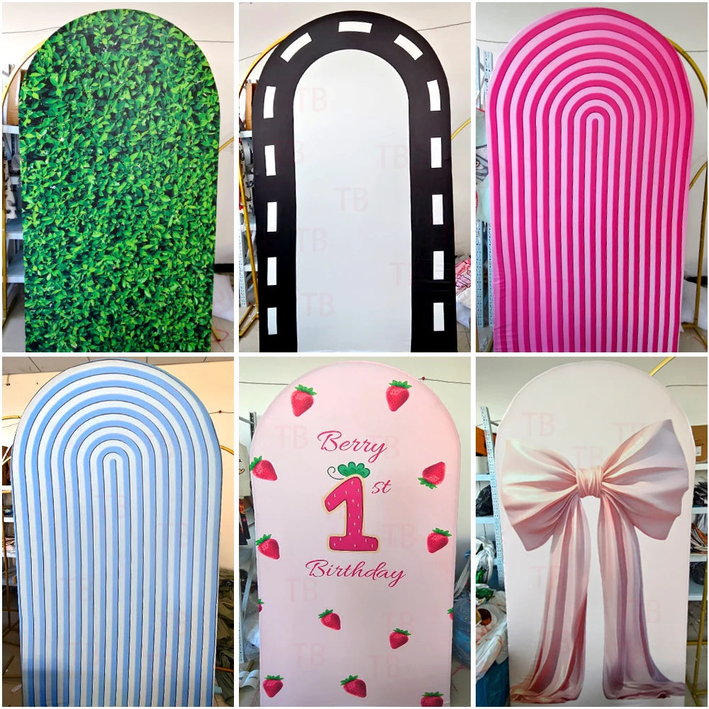 TB Disney Stitch & Angel Arch Backdrop Cover Halloween Theme Baby Shower Kids Birthday Party Decor Photography Background Wall