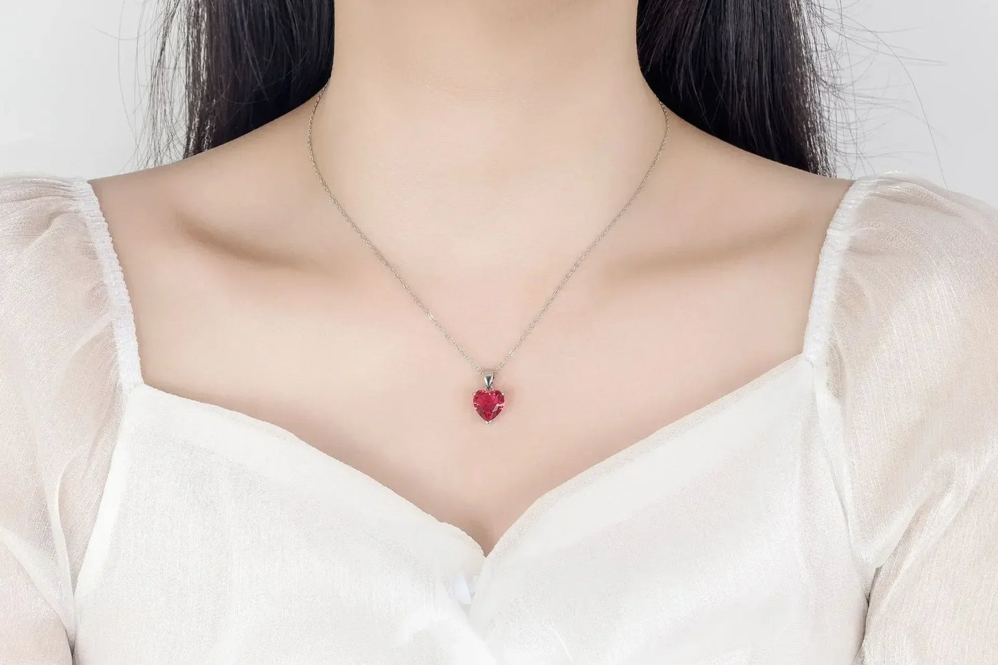 Fine 925 Sterling Silver Color Jewelry Gift Sets for Women Female Romantic Heart Zircon Huggie Earrings Pendant Necklace Ring