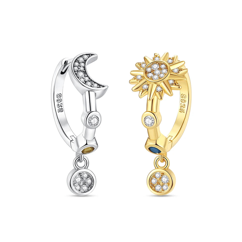 New 2025 Original 925 Sterling Silver Earrings For Women Piercing Hoop Love Heart Earings Rose Gold Wedding Gift Luxury Jewelry