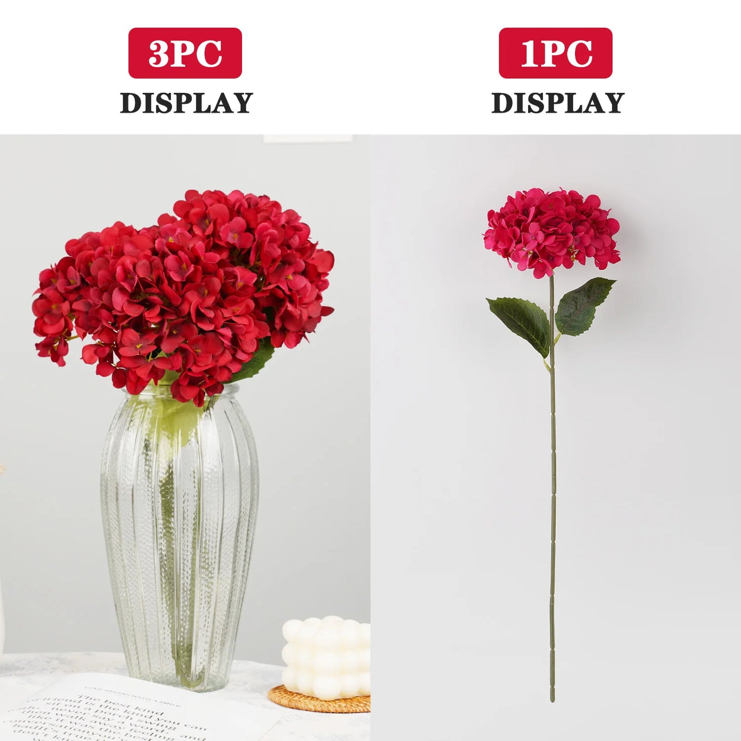 1/5/10pcs 58cm Beautiful Silk Artificial Flowers Hydrangea bouquet for Home Party Wedding living room   decoration accessories